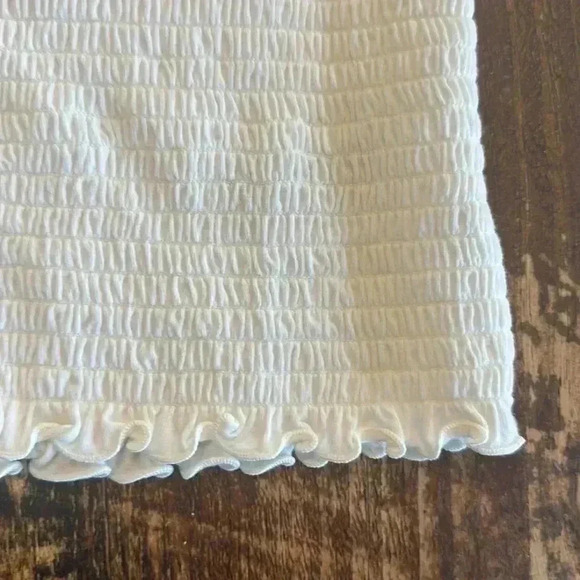 GAP | Smocked Button-Front Top, White - Picture 6 of 8